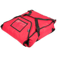 San Jamar PB20-6 20 inch x 18 inch x 6 inch Insulated Red Nylon Pizza Delivery Bag