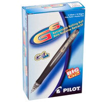 Pilot 31401 G6 Black Ink with Black Barrel 0.7mm Retractable Gel Pen - 12/Pack