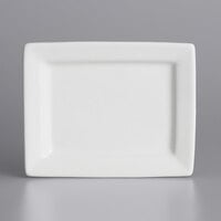 Tuxton BWH-0703 7 inch x 5 1/2 inch White Rectangular China Plate - 12/Case
