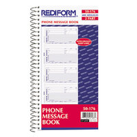 Rediform 50176 2-Part Carbonless Wirebound Phone Message Book with 400 Forms
