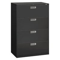 HON 684LS 600 Series Charcoal Four-Drawer Lateral Filing Cabinet - 36" x 19 1/4" x 53 1/4"