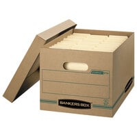 Bankers Box 1277601 Stor/File 12 1/2" x 16 1/4" x 10 1/2" Kraft Letter/Legal Sized File Storage Box with Lift-Off Lid - 12/Case