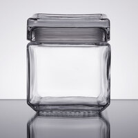 Anchor Hocking 85587R 1 Qt. Clear Stackable Square Glass Jar