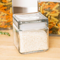 Anchor Hocking 85587R 1 Qt. Clear Stackable Square Glass Jar