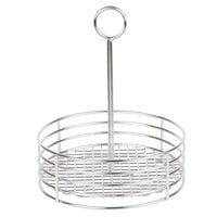 Clipper Mill by GET 4-81850 7 1/2 inch Stainless Steel Round Condiment Caddy with Card Holder
