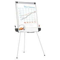 Universal UNV43031 29 inch x 41 inch White and Gray Tripod Style Dry Erase Easel