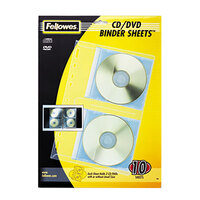 Fellowes 95304 7 3/8 inch x 11 1/8 inch Clear 2 Disc CD/DVD Protector Sheet - 10/Pack