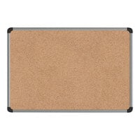 Universal UNV43712 24 inch x 18 inch Cork Board with Aluminum Frame