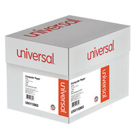 Universal UNV15865 11 inch x 14 7/8 inch White Case of 20# Perforated Continuous Print Computer Paper - 2400 Sheets
