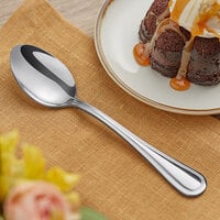 Acopa Edgeworth 7 inch 18/8 Stainless Steel Extra Heavy Weight Dessert Spoon - 12/Case