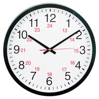 Universal UNV10441 12 5/8 inch Black 24-Hour Wall Clock