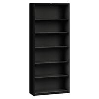 HON S82ABCP Black 6 Shelf Metal Bookcase - 34 1/2 inch x 12 5/8 inch x 81 1/8 inch