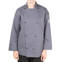 Chef Revival Silver J200 Unisex Gray Performance Long Sleeve Chef Jacket with Mesh Back - XL