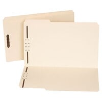 Universal UNV13520 Legal Size Fastener Folder with 2 Fasteners - Reinforced 1/3 Cut Assorted Tab, Manila - 50/Box