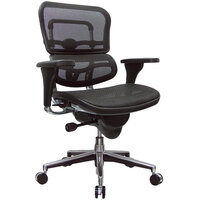 Eurotech Seating ME8ERGLO-W09-1 Ergohuman Black Mesh Mid Back Swivel Office Chair