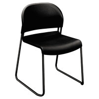 HON GuestStacker Onyx Stackable Chair with Black Frame - 4/Case