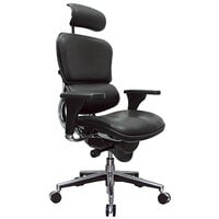 Eurotech Seating LE9ERG Ergohuman Black Leather High Back Swivel Office Chair