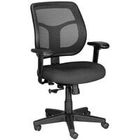 Eurotech Seating MT9400-5806 Apollo Black Dove Fabric / Mesh Mid Back Swivel Tilt Office Chair