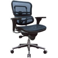 Eurotech Seating ME8ERGLO-KM15 Ergohuman Blue Mesh Mid Back Swivel Office Chair