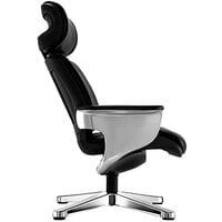 Eurotech Seating NUVEMBLK Nuvem Black Leather Lounge Office Chair with Aluminum Frame