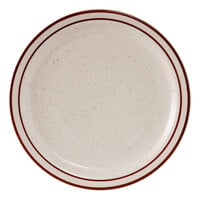Tuxton TBS-008 Bahamas 9 inch Brown Speckle Narrow Rim China Plate   - 24/Case