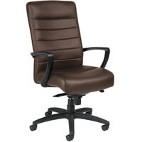 Eurotech Seating LE150-BRNL Manchester Brown Leather High Back Swivel Tilt Office Chair