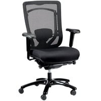 Eurotech Seating MFSY77 Monterey Black Fabric / Mesh Synchro Tilt Office Chair