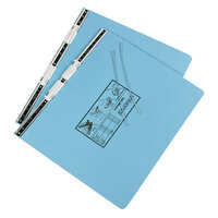 Universal UNV15441 11 inch x 14 7/8 inch Top Bound Hanging Data Post Binder - 6 inch Capacity with 2 Fasteners, Light Blue