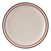 Tuxton TBS-006 Bahamas 6 1/2 inch Brown Speckle Narrow Rim China Plate - 36/Case