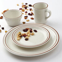 Tuxton TBS-006 Bahamas 6 1/2 inch Brown Speckle Narrow Rim China Plate - 36/Case