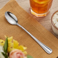 Acopa Edgeworth 7 1/8 inch 18/8 Stainless Steel Extra Heavy Weight Iced Tea Spoon - 12/Case