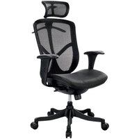 Eurotech Seating FUZ6B-HI Fuzion Black Basic Mesh High Back Swivel Office Chair with Head Rest