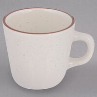 Tuxton TBS-001 Bahamas 7 oz. Brown Speckle Tall China Cup - 36/Case