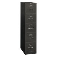 HON 315PS 310 Series 15" x 26 1/2" x 60" Charcoal Five-Drawer Full-Suspension File Cabinet - Letter