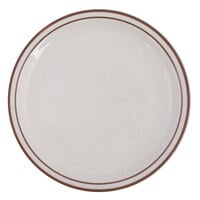 Tuxton TBS-016 Bahamas 10 1/2 inch Brown Speckle Narrow Rim China Plate - 12/Case