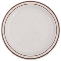 Tuxton TBS-022 Bahamas 8 1/8 inch Brown Speckle Narrow Rim China Plate - 36/Case