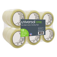 Universal UNV96000 2" x 55 Yards Clear Heavy-Duty Box Sealing Tape - 12/Pack