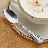 Acopa Edgeworth 4 1/4 inch 18/8 Stainless Steel Extra Heavy Weight Demitasse Spoon - 12/Case