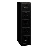 HON 315CPP 310 Series 18 1/4" x 26 1/2" x 60" Black Five-Drawer Full-Suspension File Cabinet - Legal