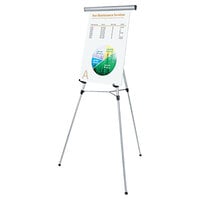 Universal UNV43050 34 inch to 64 inch Silver Aluminum 3-Leg Telescoping Easel with Pad Retainer