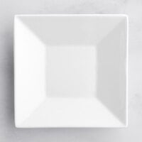 Acopa 5 inch Square Bright White Porcelain Saucer - 36/Case