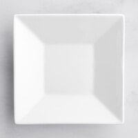 Acopa 5" Square Bright White Porcelain Saucer - 36/Case