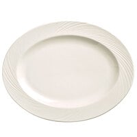 World Tableware BO-1122 Basics Orbis 13 1/4 inch x 10 1/4 inch Bright White Oval Porcelain Platter - 12/Case