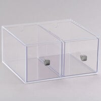Cal-Mil 1480 Eco Modern Two Drawer Acrylic Bread Box for 1279 Bread Case - 12" x 12" x 6"