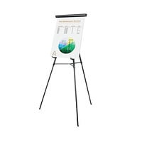 Universal UNV43150 34" to 64" Black Aluminum Adjustable 3-Leg Telescoping Easel with Pad Retainer