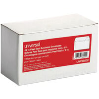 Universal UNV36000 #6 3/4 White 3 5/8 inch x 6 1/2 inch Side Seam Security Business Envelope with Peel Seal Adhesive Strip - 100/Box
