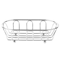 Clipper Mill by GET 4-22450 7 3/4 inch x 4 1/2 inch Chrome Metal Oval Wire Basket