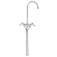 Fisher 1872 Deck Mounted Faucet with Flex Inlets, 3 1/2" Swivel Gooseneck Nozzle, 2.2 GPM Aerator, and Lever Handles