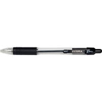 Zebra 22148 Z-Grip Black Ink with Black Barrel 1mm Retractable Ballpoint Pen - 48/Pack