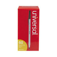 Universal 15613 Economy Black Ink with Gray Barrel 1mm Oil-Based Ballpoint Stick Pen   - 60/Pack